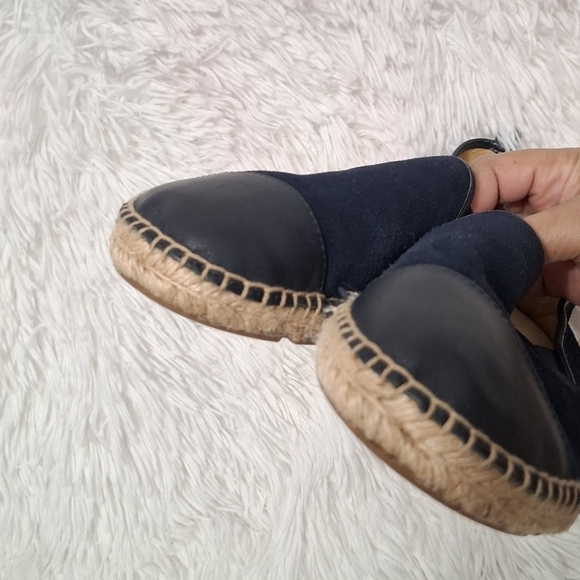 Talbots Izzy Espadrilles Blue Leather Colorblock Flats Womens 9.5 M - Picture 8 of 11